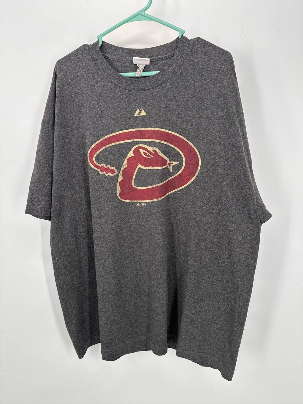 Men's Gray Vintage Arizona Diamondbacks Graphic Majestic T-Shirt Size 2XL